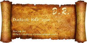 Dudics Rózsa névjegykártya