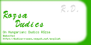 rozsa dudics business card